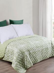 Graphic Print Quilted Bedspread - Green - View 2