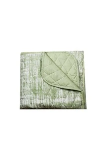 Graphic Print Quilted Bedspread - Green - View 3