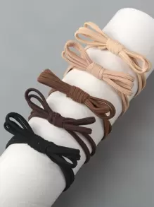 5 pièces Nœuds papillons simples et élégants, élastiques et durables, convenant au port quotidien, aux tenues décontractées et de plein air pour femmes. Style mignon et doux, cadeau parfait pour le Nouvel An, la Saint-Valentin