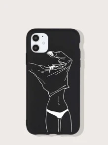 Funda para móvil arte de línea - Blanco y Negro - Ver 2