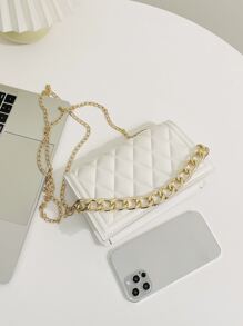 Waterproof,Lightweight,Business Casual Mini Quilted Flap Chain Square Bag For Teen Girls Women College Students,Rookies & White-collar Workers Perfect for Office,College,Work ,Business,Commute - White - View 5