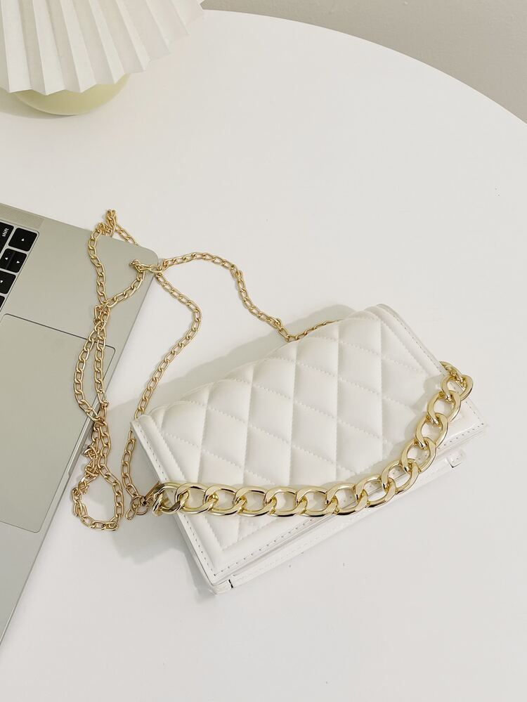 Waterproof,Lightweight,Business Casual Mini Quilted Flap Chain Square Bag For Teen Girls Women College Students,Rookies & White-collar Workers Perfect for Office,College,Work ,Business,Commute - White - View 6