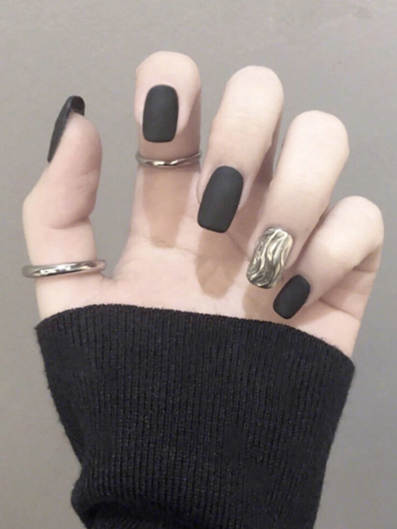 24ピース 艶消し ネイルチップ 両面テープ