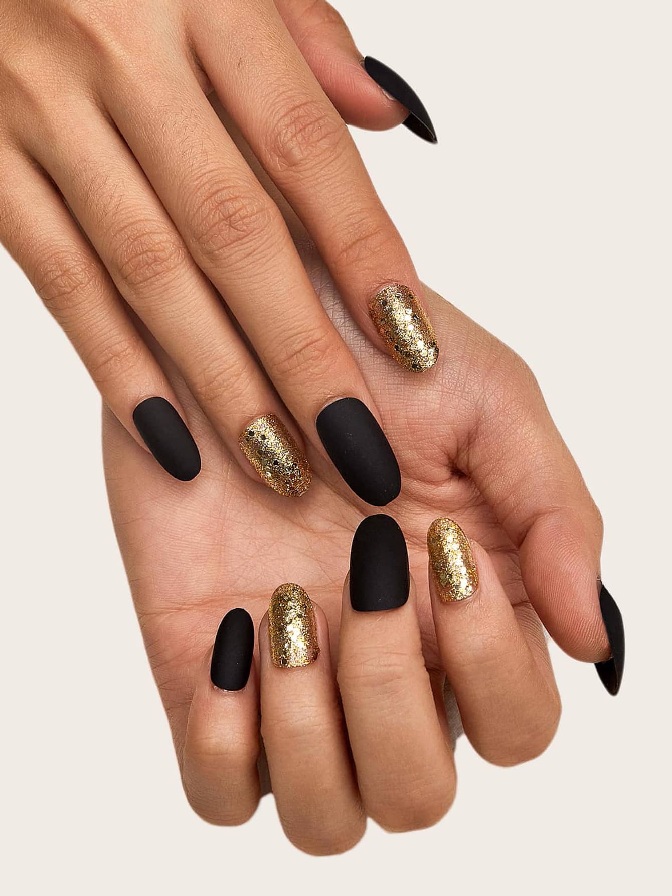 24pcs Glitter Fake Nail & 1sheet Tape | SHEIN USA