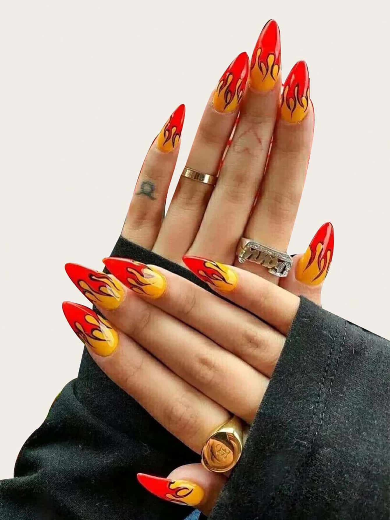 24ピース 炎パターン ネイル 1シート テープ