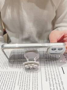 水鑽裝飾鏡子鑽石手機殼附手機氣囊支架 - 無色 - 查看 4