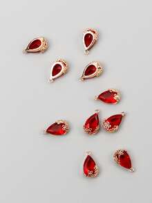 10 piezas Colgante DIY cristal gota de agua - Rojo - Ver 2