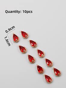 10 piezas Colgante DIY cristal gota de agua - Rojo - Ver 3