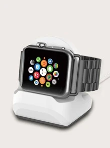1 pieza Soporte del cargador de silicona compatible con Apple Watch - Blanco - Ver 1