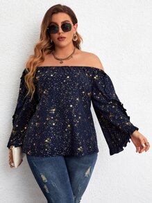 Áo sơ mi Plus Size Xù Thiên hà Giải trí - Màu xanh hải quân - Xem 6