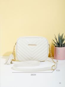 Lightweight,Business Casual Tassel Decor Chevron Square Bag For Teen Girls Women College Students,Rookies & White-collar Workers Perfect for Office,College,Work ,Business,Commute,Outdoors, Travel, Outings