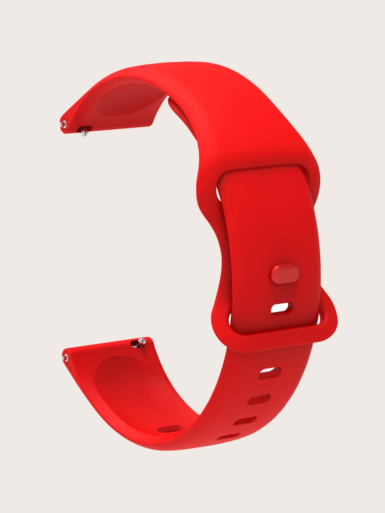 Silicone Plain Watchband Compatible With Smart Watch - Red - View 4