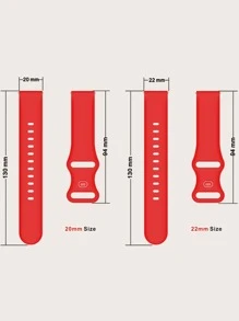 Correa de reloj compatible con reloj inteligente de silicona simple - Rojo - Ver 7