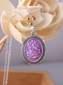 Collar con diseño de resina - Morado - Ver 1