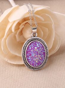 Collar con diseño de resina - Morado - Ver 2