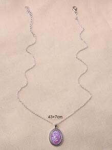 Collar con diseño de resina - Morado - Ver 3