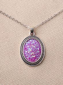 Collar con diseño de resina - Morado - Ver 4