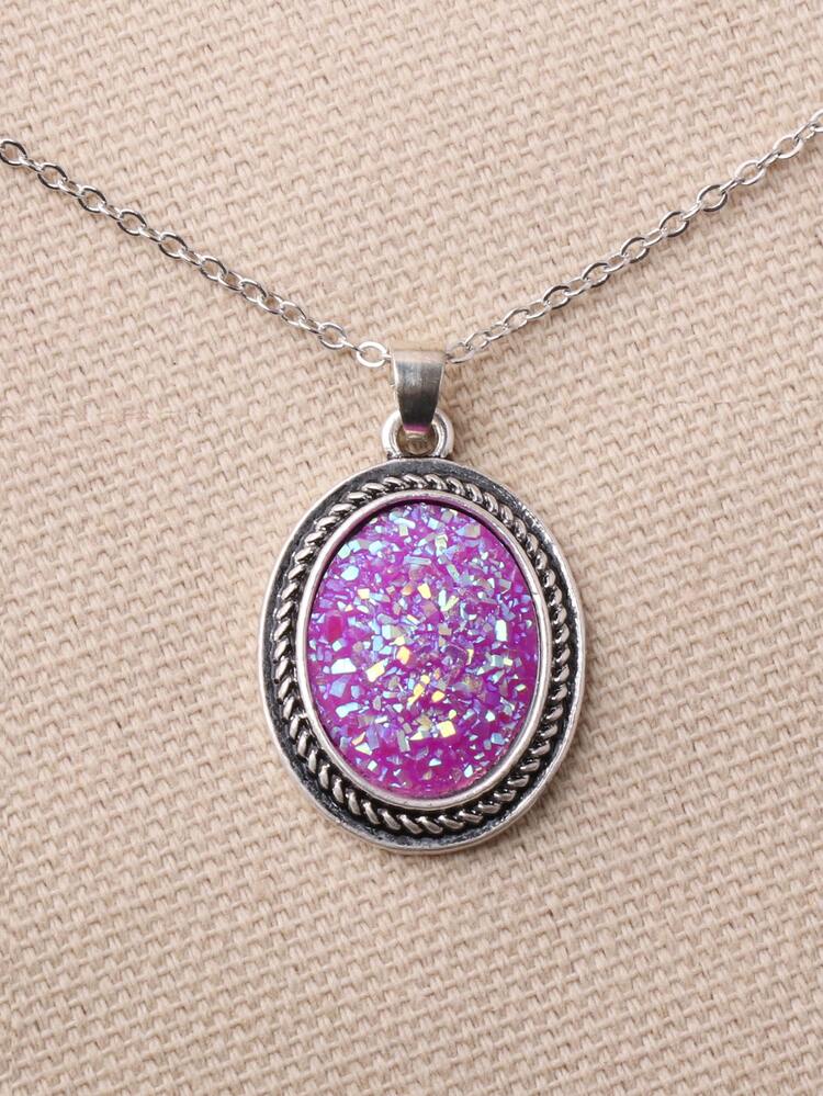 樹脂裝飾項鍊 - 紫色 - 查看 4