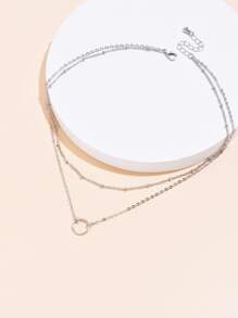 Vòng cổ xếp lớp quyến rũ - Bạc - Xem 2