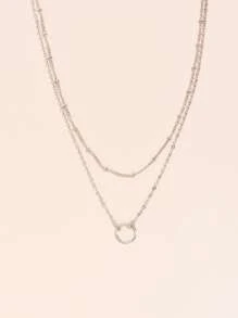 Vòng cổ xếp lớp quyến rũ - Bạc - Xem 3