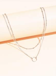 Vòng cổ xếp lớp quyến rũ - Bạc - Xem 4