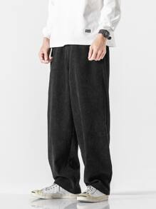 Manfinity Quần Nam Túi màu trơn Giải trí - màu đen - Xem 1