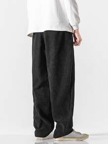 Manfinity Quần Nam Túi màu trơn Giải trí - màu đen - Xem 2