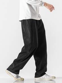 Manfinity Quần Nam Túi màu trơn Giải trí - màu đen - Xem 3