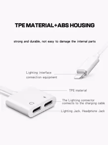 雙閃電充電器適配器 - 白色 - 查看 8