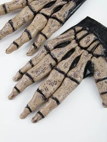 Skeleton Costume Gloves - Apricot - View 4