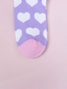 愛心圖案中筒襪 - 彩色 - 查看 3