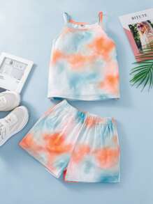 Girls Tie Dye Cami Top & Shorts - Multicolor - View 2