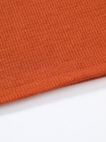 Manfinity 男士條紋針織圓領T恤 - 亮橙色 - 查看 3