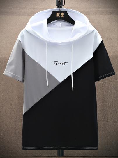 Manfinity Homme 男士T恤短袖標語T恤休閒版型