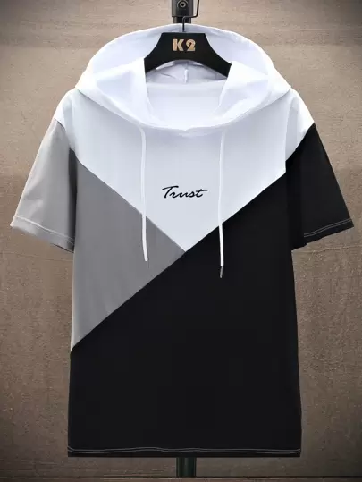 Manfinity Homme 男士T恤短袖標語T恤休閒版型