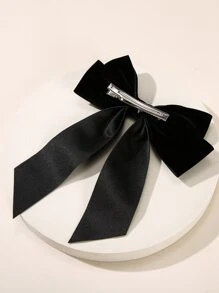 蝴蝶結裝飾髮夾，優雅款式 - 黑色 - 查看 2