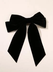 蝴蝶結裝飾髮夾，優雅款式 - 黑色 - 查看 3