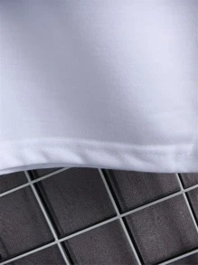 Manfinity Men Rose & Letter Graphic Drawstring Shorts - White - View 6