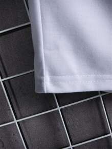 Manfinity Men Rose & Letter Graphic Drawstring Shorts - White - View 7