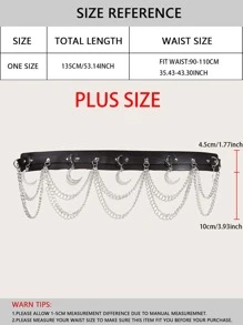 135CM Moon Decor Plus Size Corset Belt Retro Steampunk PU Belt for Coats and Dresses - Black - View 4