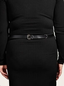 Dây thắt lưng hai lớp hình tròn kim loại màu đen cỡ lớn dành cho nữ, có dây xích hai lớp, chất liệu da trang trí, phù hợp với phong cách Gothic Punk, trang phục hàng ngày cho Halloween, mùa hè, trường học, mùa thu, Halloween - màu đen - Xem 2