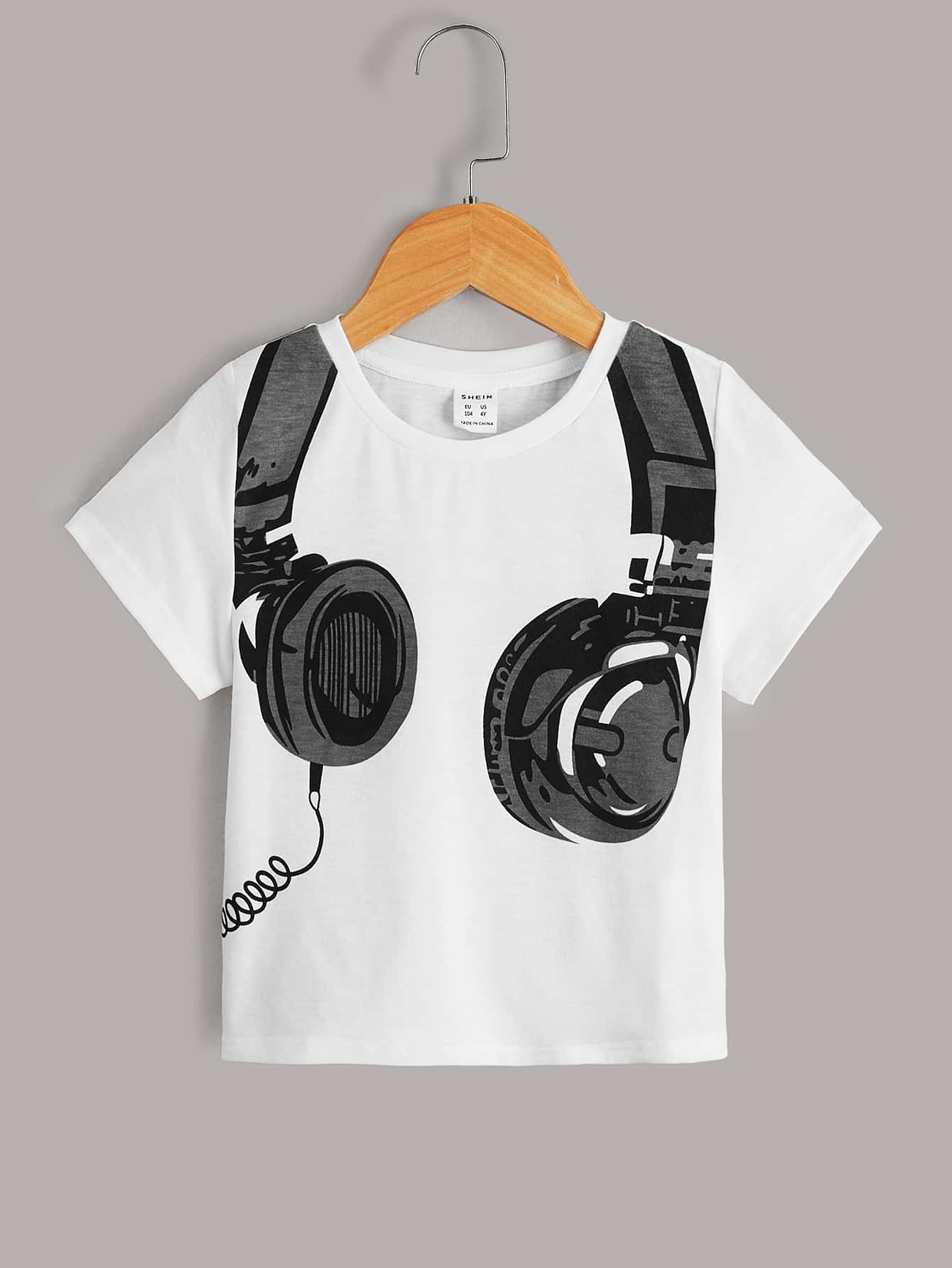 SHEIN Gráfico ocasional Camiseta & Tanque Infantil para Menino - Branco - Visão 1
