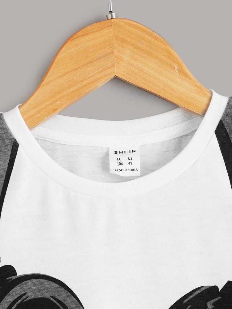 SHEIN Tops con trai lớn Đồ họa Giải trí - trắng - Xem 3