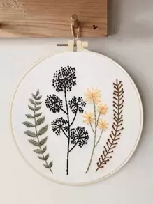 1set Flower Pattern Hand Embroidery - Multicolor - View 1