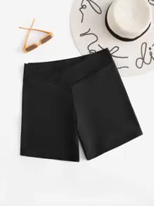 SHEIN Swim Curve Plus Plain Bikini Bottom - Black - View 1