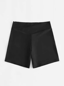 SHEIN Swim Curve Plus Plain Bikini Bottom - Black - View 3