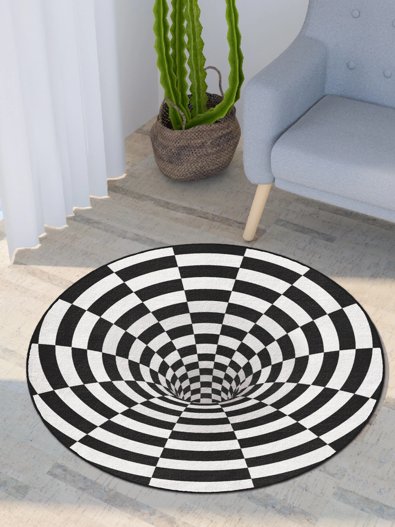 1pc 3d Bottomless Hole Print Area Rug For Sale Australia New Collection Online Shein Australia