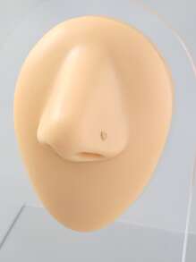 Men Heart Decor Nose Stud - Vàng - Xem 1