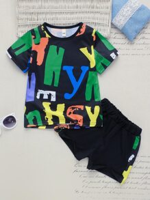 Bộ thời trang bé trai Lá thư Giải trí - Nhiều màu - Xem 1