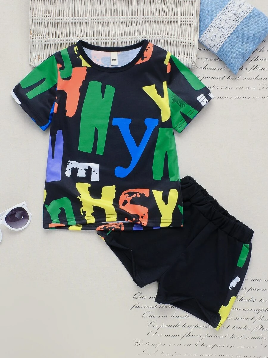 Bộ thời trang bé trai Lá thư Giải trí - Nhiều màu - Xem 1